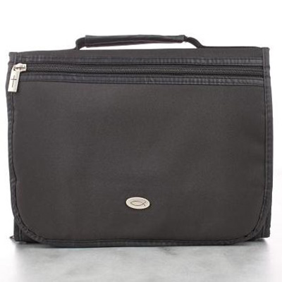 BIBLE COVER - BLACK 3 FOLD MICROFIBER