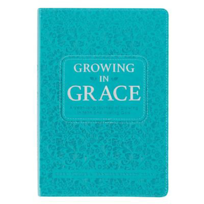 Growing in Grace Teal Faux Leather Daily Devotional
