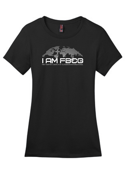 I AM FBCG Women Black Short Sleeve Tee