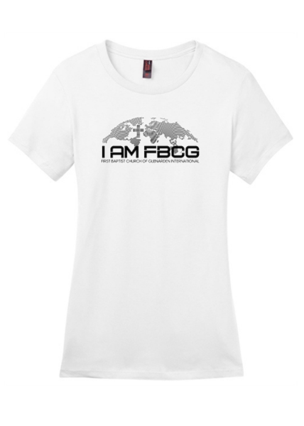 I AM FBCG Women White Short Sleeve Tee