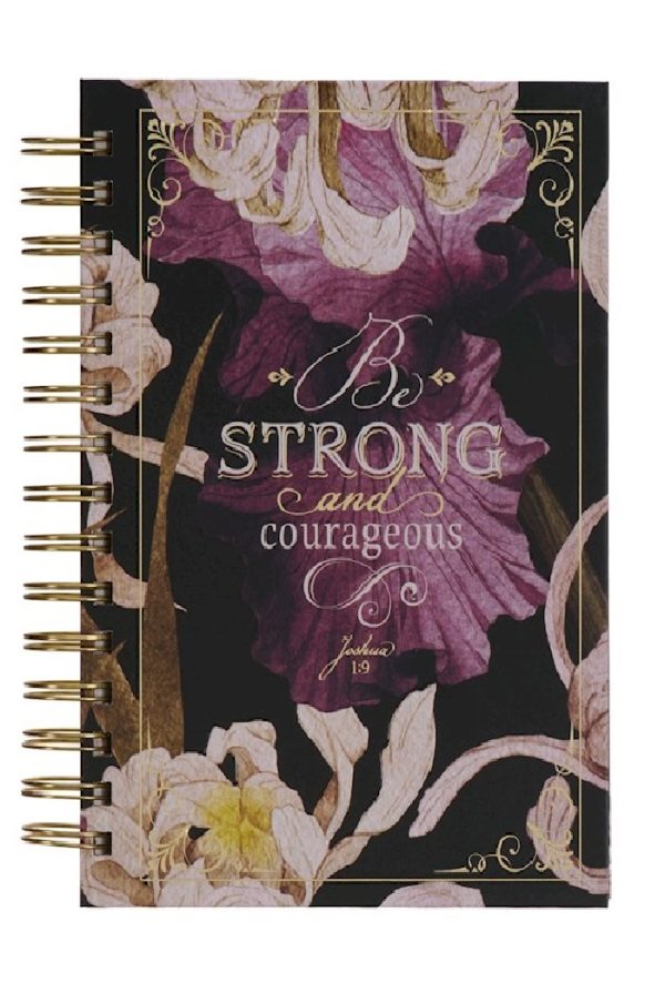 Be Strong and Courageous Wirebound Journal, Plum