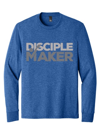 Disciple Maker Flint Blue Silver Long Sleeve Tee - Front Disciple Maker Long Sleeve Tee, Royal Frost