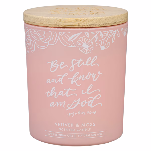 Be Still and Know Vetiver and Moss Candle in a Glass Jar - Psalm 46:10