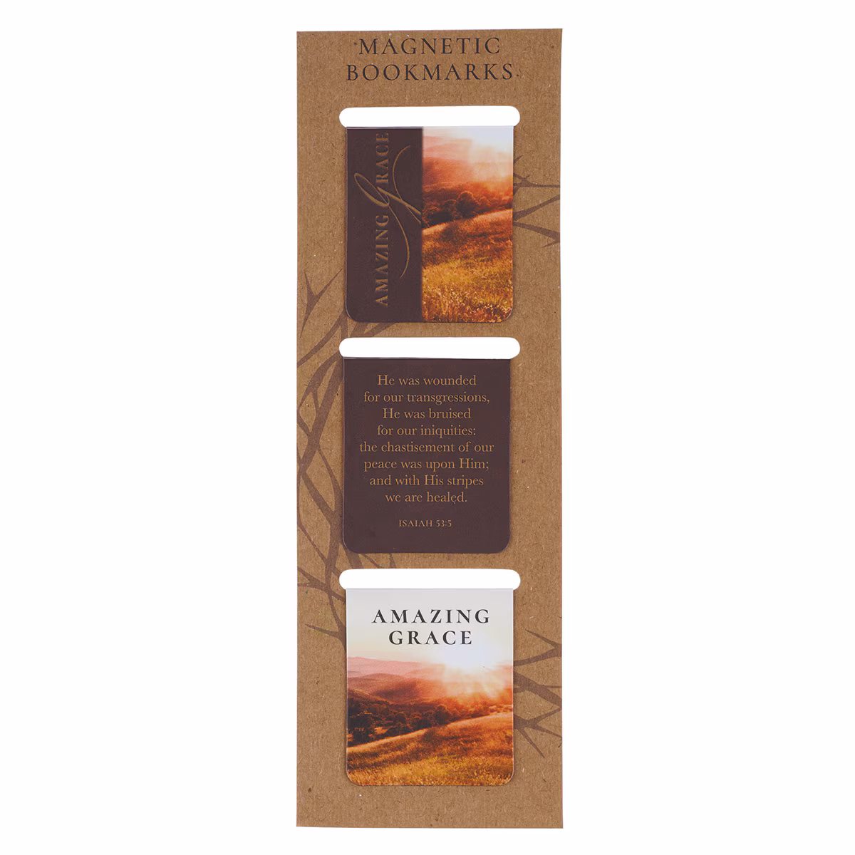 Amazing Grace Die-cut Magnetic Bookmark Set - Isaiah 53:3